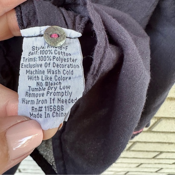 Johnny Was Tatum Embroidered Peasant Blouse Top Black Boho - Picture 7 of 12